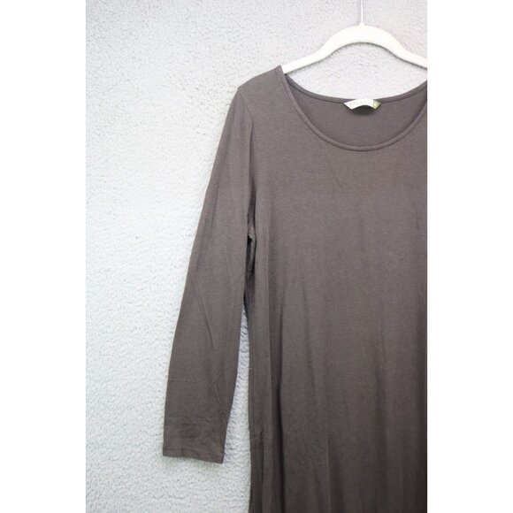 Chalet Et Ceci Brown Long Sleeve Bamboo Blend Midi Dress-Size Medium-Minimalist - Picture 3 of 10